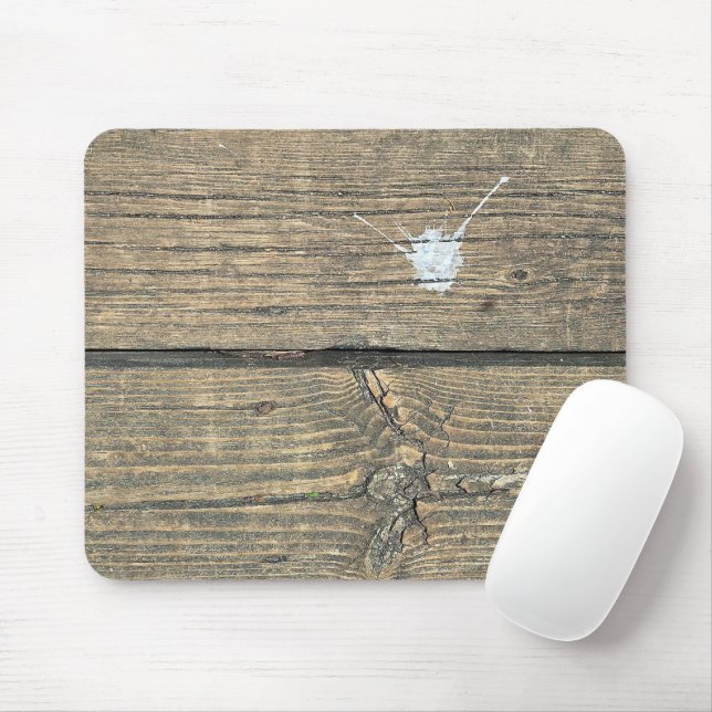 Bird Droppings Splatter On Weathered Wood Mouse Pad (With Mouse)