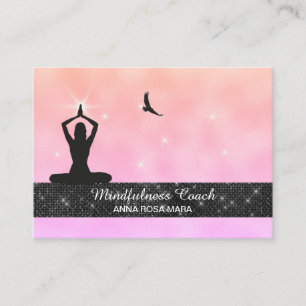 *~* Bird Eagle Pastel Yoga Glitter Meditation  Business Card