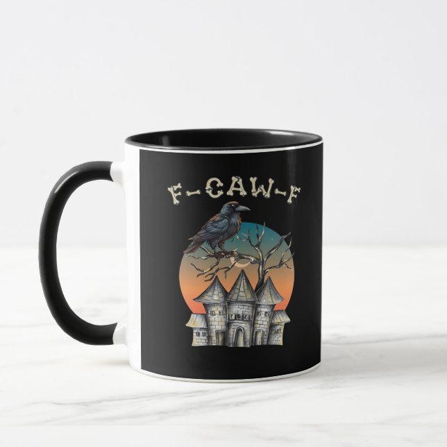 Bird F-Caw-F Funny Crow Raven Mug (Left)