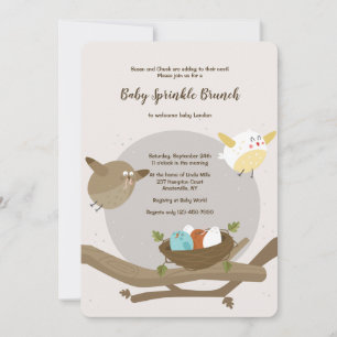 Bird Family Baby Shower Invitation
