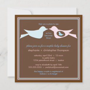 Bird Family Couples Baby Shower Invitation