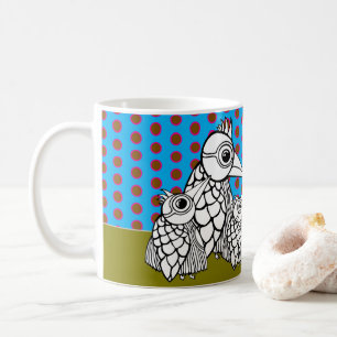 Bird Family & Polka Dots Coffee Mug