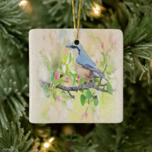 Bird Fanatic Ceramic Ornament