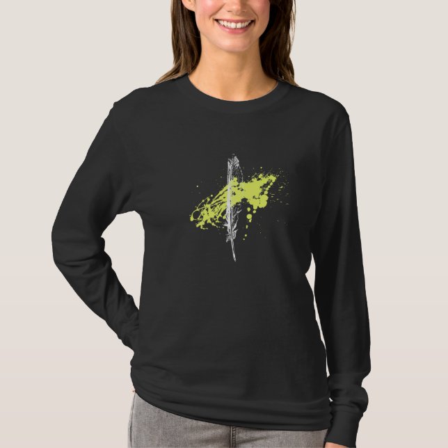 Bird Feather Paint Splatter T-Shirt (Front)