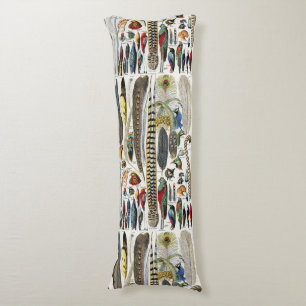 Bird Feather Wildlife Antique Feathers Art Nouveau Body Cushion