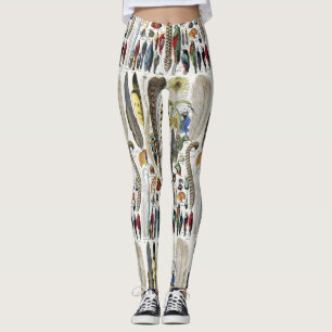 Bird Feather Wildlife Antique Feathers Art Nouveau Leggings