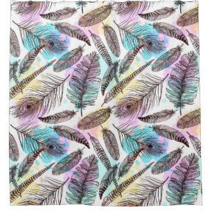 Bird Feathers Shower Curtain