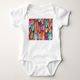 Bird feathers, watercolor, seamless pattern. baby bodysuit