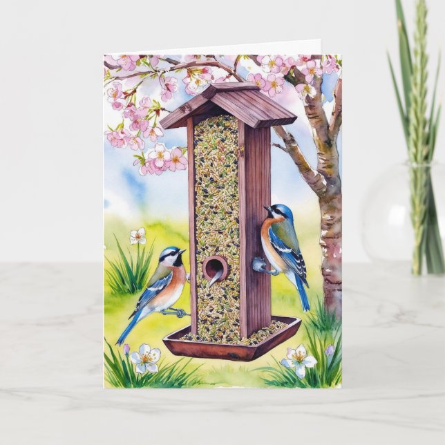 Bird Feeder Mother's Day Card  (Front)