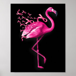 Bird Flamingo Breast Cancer Awareness  Poster