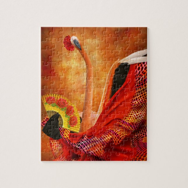 Bird - Flamingo - Flamengo Dancer Jigsaw Puzzle (Vertical)
