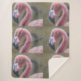 Bird Flamingo Pink Feathers Destiny Destiny's Sherpa Blanket