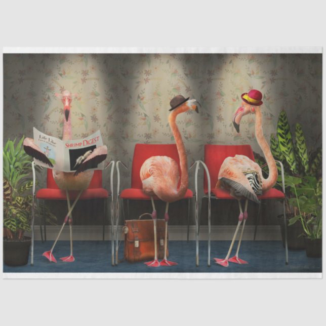 Bird - Flamingo - Wading room Tissue Paper (Front)