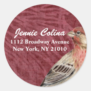 Bird & Floral Address Label