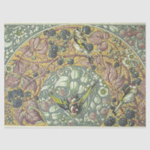 Bird & Floral Berry Deoupage Paper