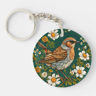 🕊️ Bird Floral Nature Calm Style Key Ring
