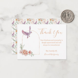 Bird Floral Sympathy Thank You Card