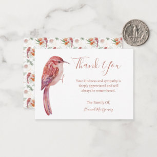 Bird Floral Sympathy Thank You Card