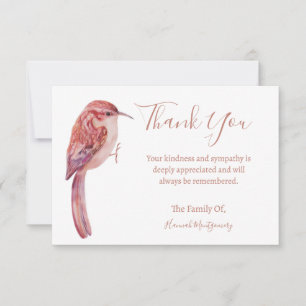 Bird Floral Sympathy Thank You Card