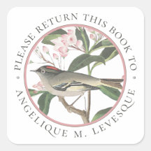 Bird Flower Book Custom Bookplate Personalised    