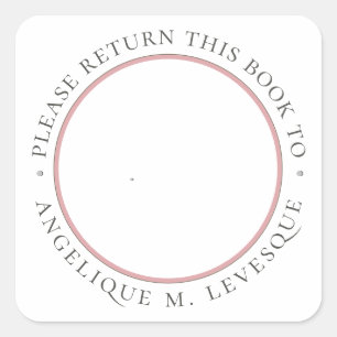 Bird Flower Book Custom Bookplate Personalised     Square Sticker