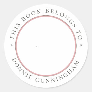 Bird Flower Book Custom Bookplate Personalized     Classic Round Sticker