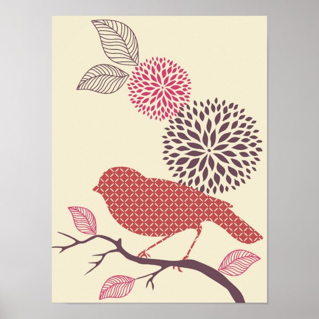Bird & Flower Poster (Front)
