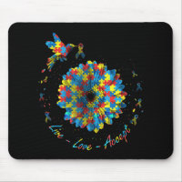 Bird Flower Ribbon Puzzle Live Love Accept Autism