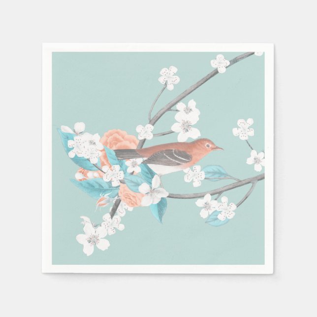Bird & Flowers Napkin (Front)