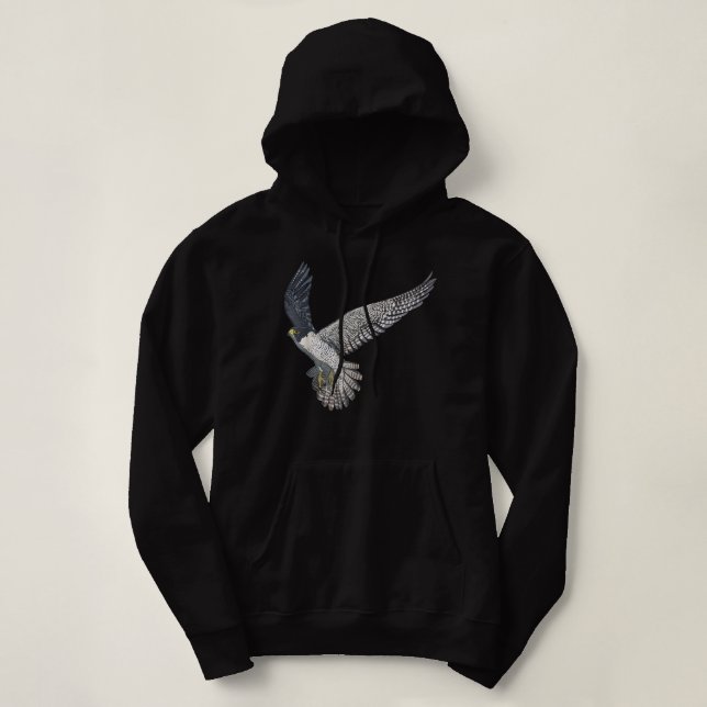 Bird Flying Peregrine Falcon Hoodie (Design Front)