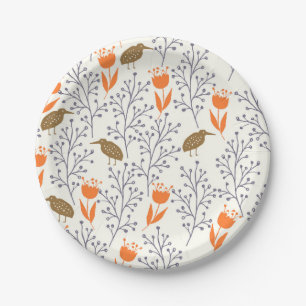 Bird Foliage Nature Paper Plates