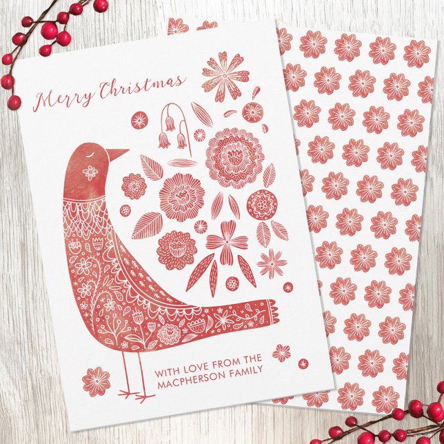 Bird Folk Art Card (Creator Uploaded)