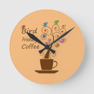 Bird Friendly Coffee Round Clock