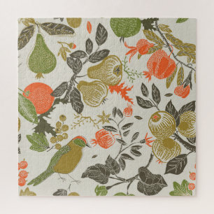 Bird Fruit Garden: Seamless Jigsaw Puzzle