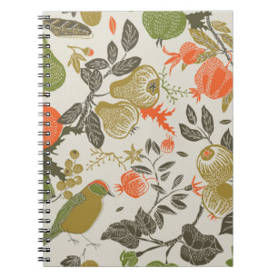 Bird Fruit Garden: Seamless Notebook