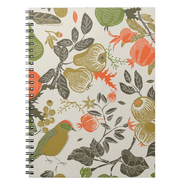 Bird Fruit Garden: Seamless Notebook (Front)