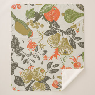 Bird Fruit Garden: Seamless Sherpa Blanket