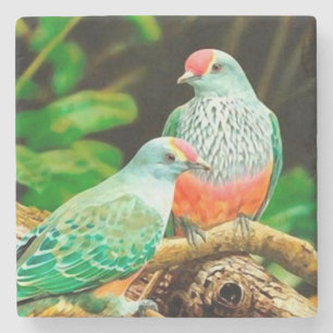 Bird green_coaster stone posavases coaster