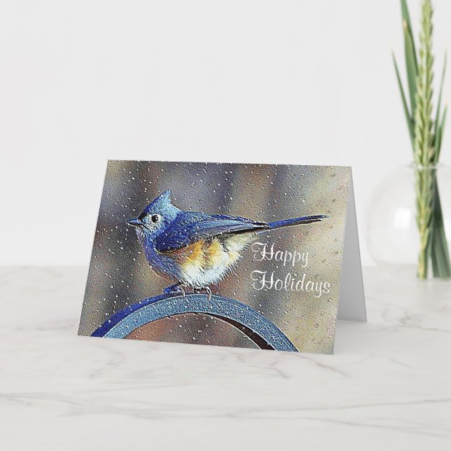 Bird Happy Holiday Card (Front)