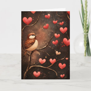 Bird Heart Tree Love Holiday Card