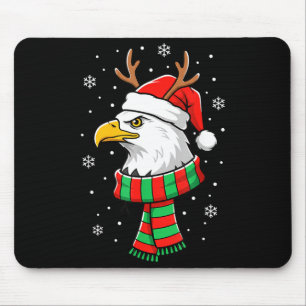 Bird Holiday, Santa Hat, Reindeer Antlers & Fe Mouse Pad