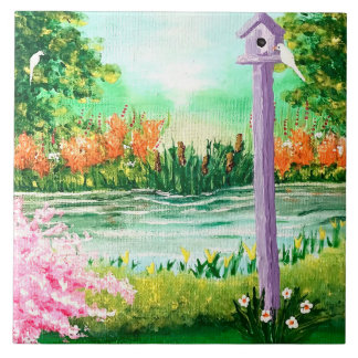 Bird House Ceramic Tile