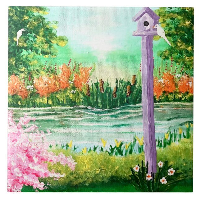 Bird House Ceramic Tile (Front)