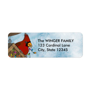 Bird House Holiday Return Address Label