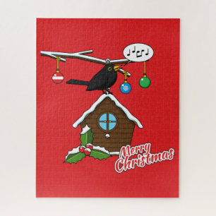 Bird House Merry Christmas Jigsaw Puzzle