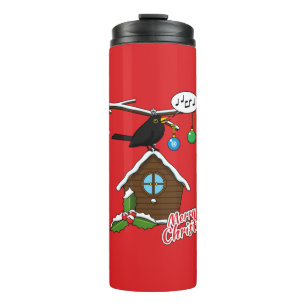 Bird House Merry Christmas Thermal Tumbler