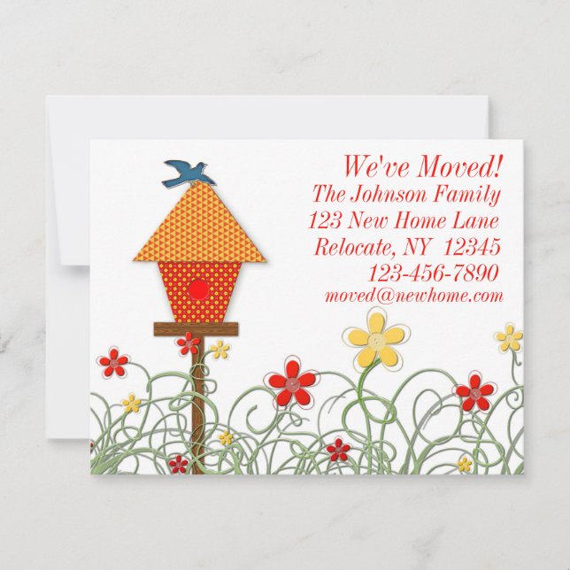 Bird House Moving Announcement (Front)