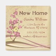 Bird House New Home Announcement Custom Magnet