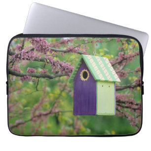 Bird House On A Redbud Tree Laptop Sleeve