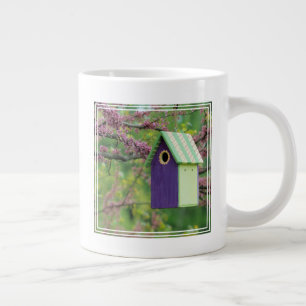 Bird House On A Redbud Tree Large Coffee Mug